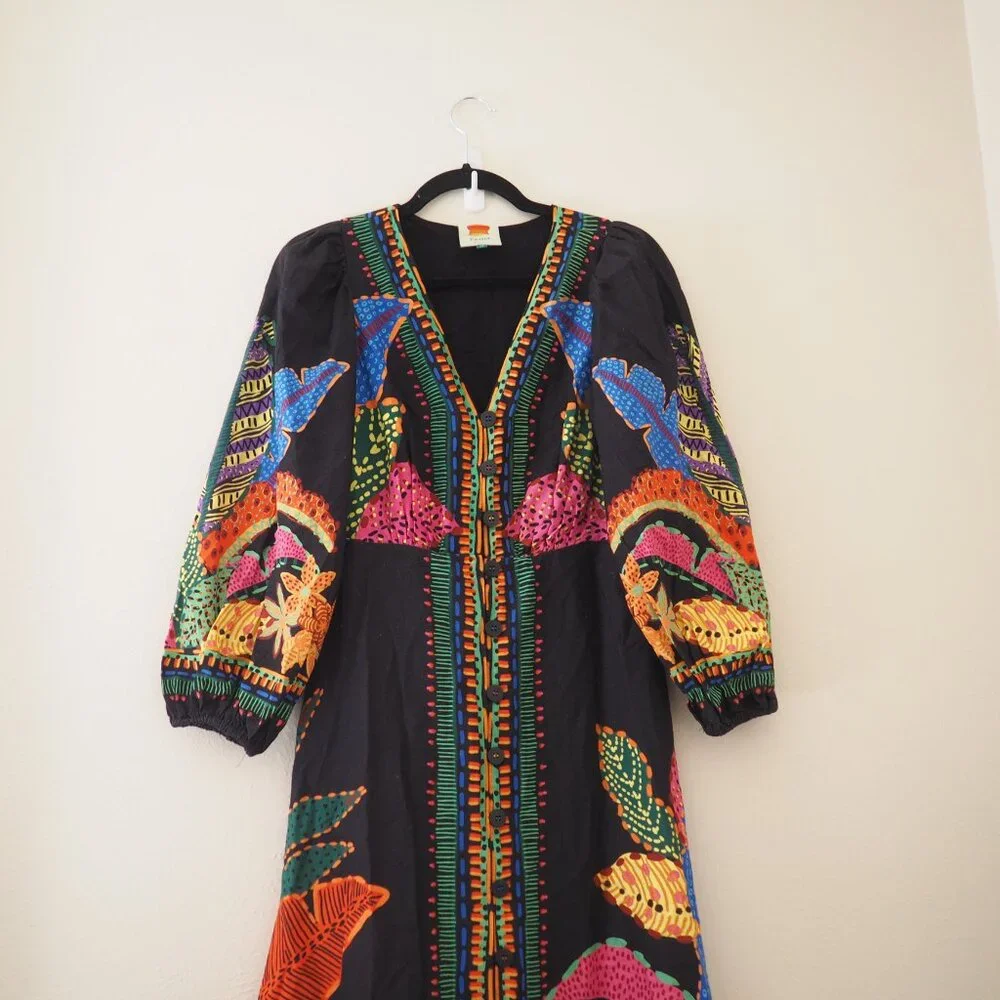 Anthropologie Farm Rio Cool Leopards Dress sz xs - Picture 6 of 12
